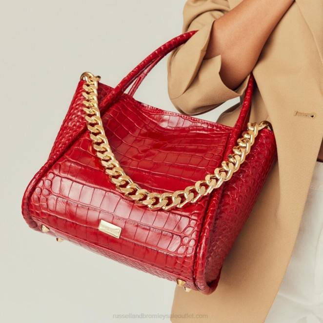 VXTJ702 rojo Russell And Bromley mujer bolso de mano icon mini con cadena