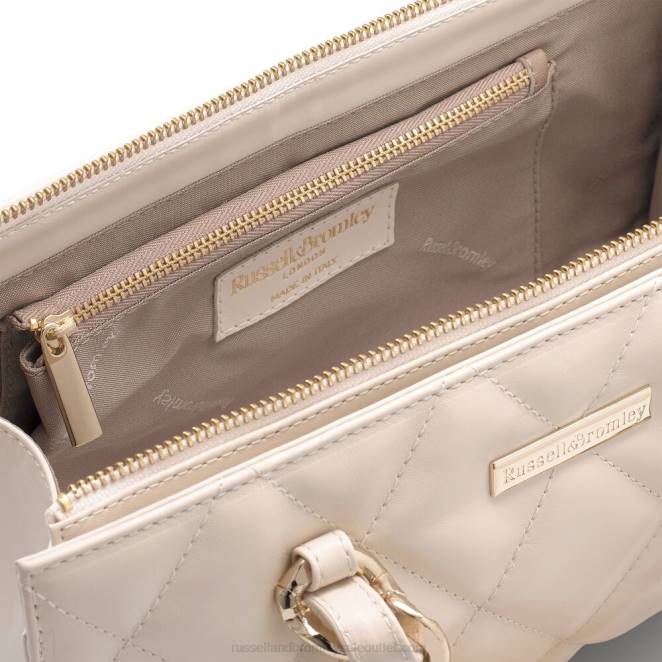 VXTJ744 beige Russell And Bromleybolso de mano Prisma Glam rectangular