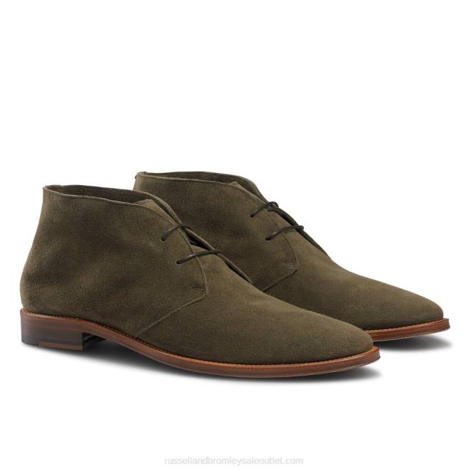 VXTJ626 verde Russell And Bromley hombres botas chukka sin forro de pal mall