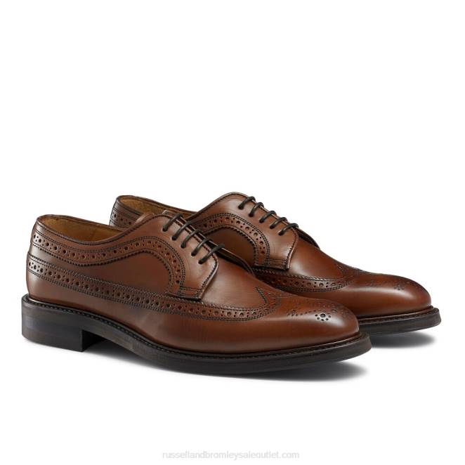 VXTJ581 marrón Russell And Bromley hombres derby con suela de goma southport