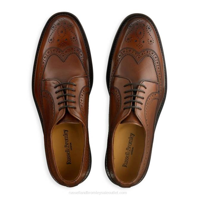 VXTJ581 marrón Russell And Bromley hombres derby con suela de goma southport