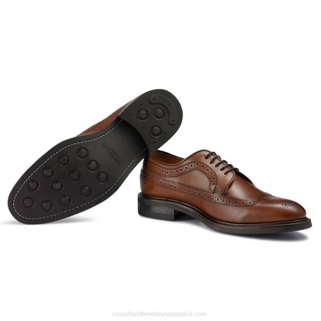 VXTJ581 marrón Russell And Bromley hombres derby con suela de goma southport