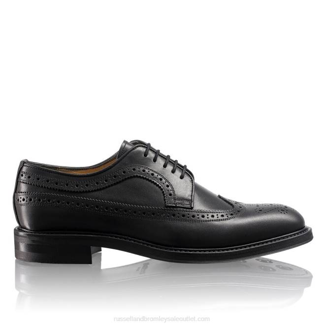 VXTJ582 negro Russell And Bromley hombres derby con suela de goma southport