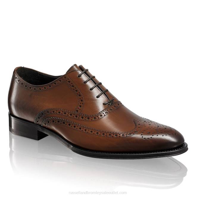 VXTJ586 broncearse Russell And Bromley hombres Oxford brogue envejecido de roble