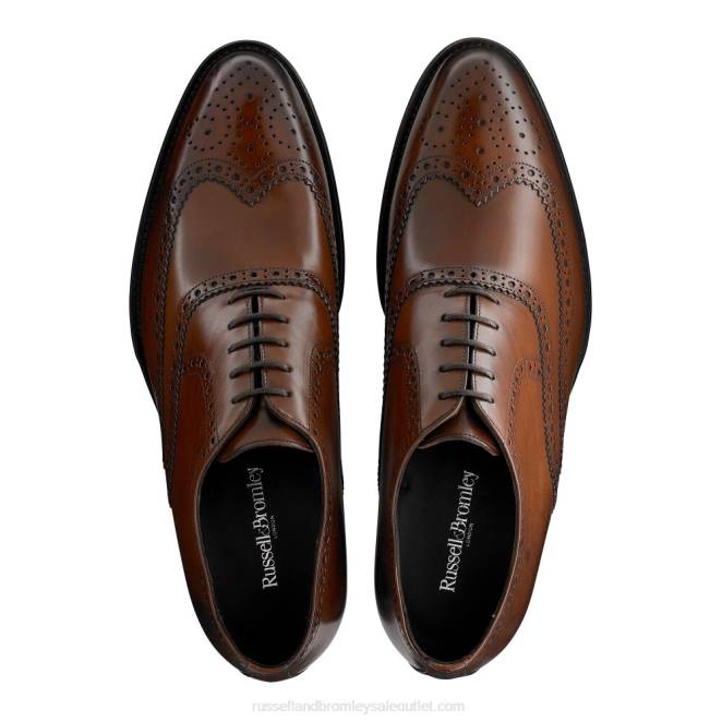 VXTJ586 broncearse Russell And Bromley hombres Oxford brogue envejecido de roble