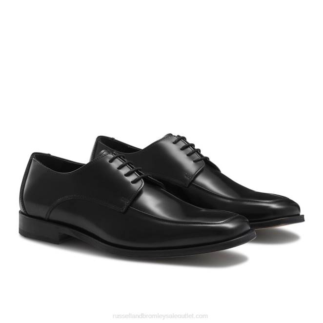 VXTJ597 negro Russell And Bromley hombres puntera cuadrada con cordones