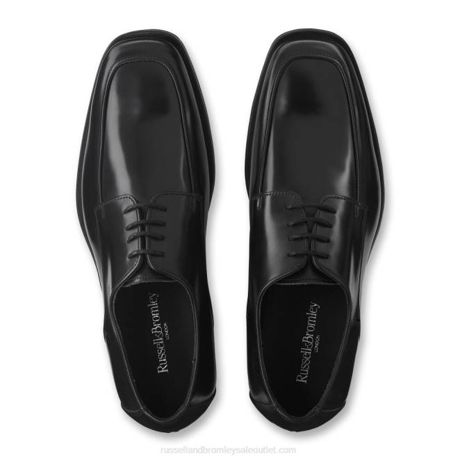 VXTJ597 negro Russell And Bromley hombres puntera cuadrada con cordones