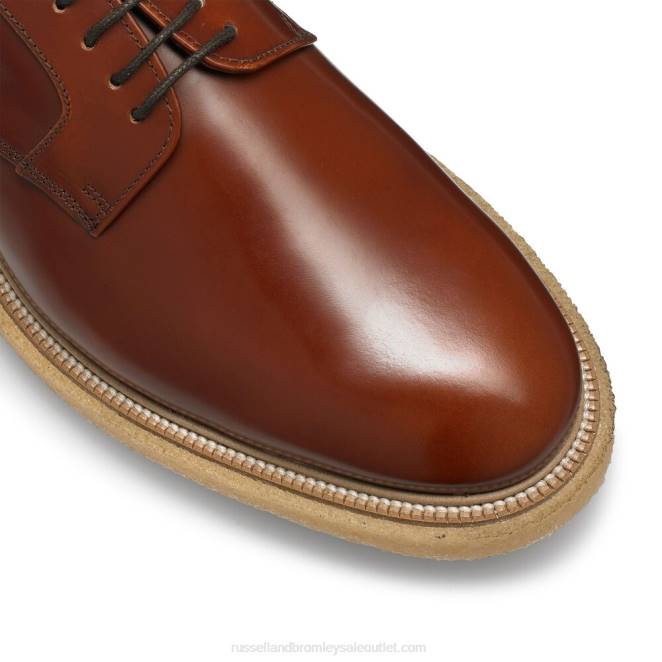 VXTJ598 marrón Russell And Bromley hombres derby brillante de oporto