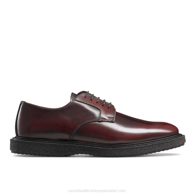 VXTJ599 rojo Russell And Bromley hombres derby brillante de oporto