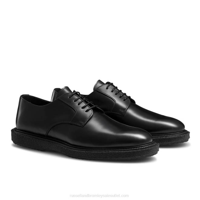 VXTJ600 negro Russell And Bromley hombres derby brillante de oporto