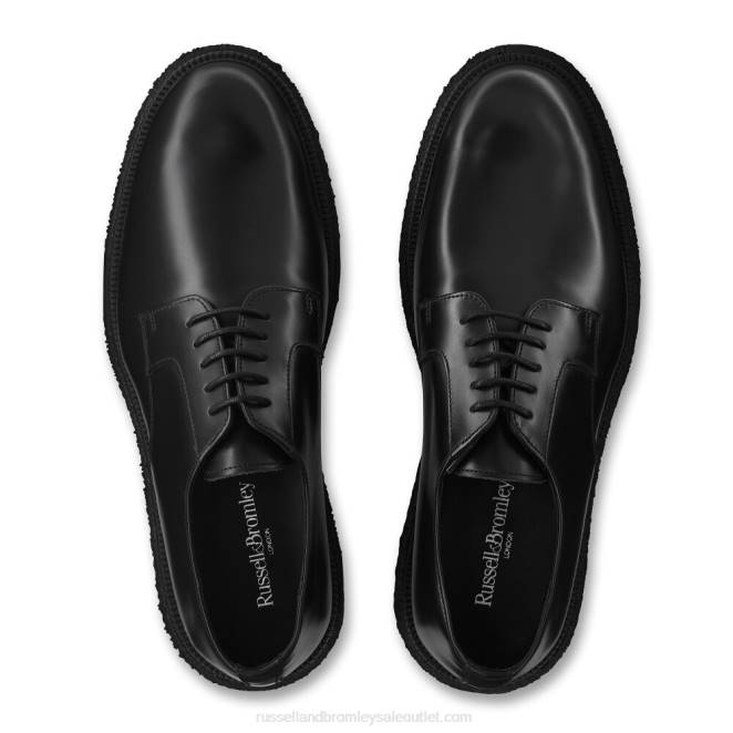 VXTJ600 negro Russell And Bromley hombres derby brillante de oporto