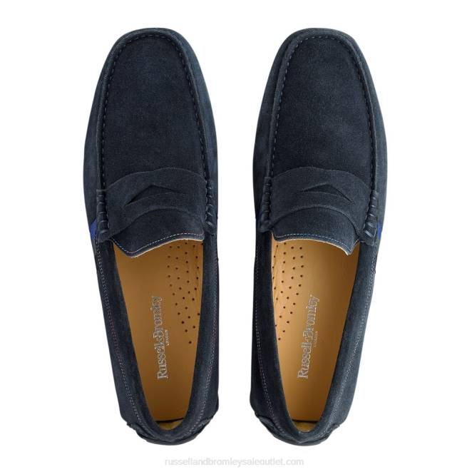 VXTJ495 azul Russell And Bromley hombres mocasín de conducción de desgaste suave