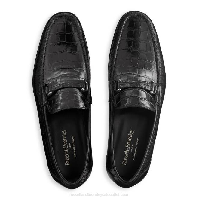 VXTJ497 negro Russell And Bromley hombres deslizamiento de élite en mocasín