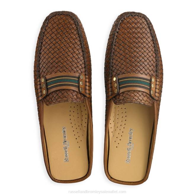 VXTJ501 marrón Russell And Bromley hombres Mocasín descapotable sin espalda