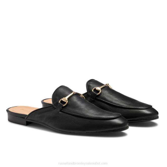 VXTJ545 negro Russell And Bromley hombres mocasines sin espalda