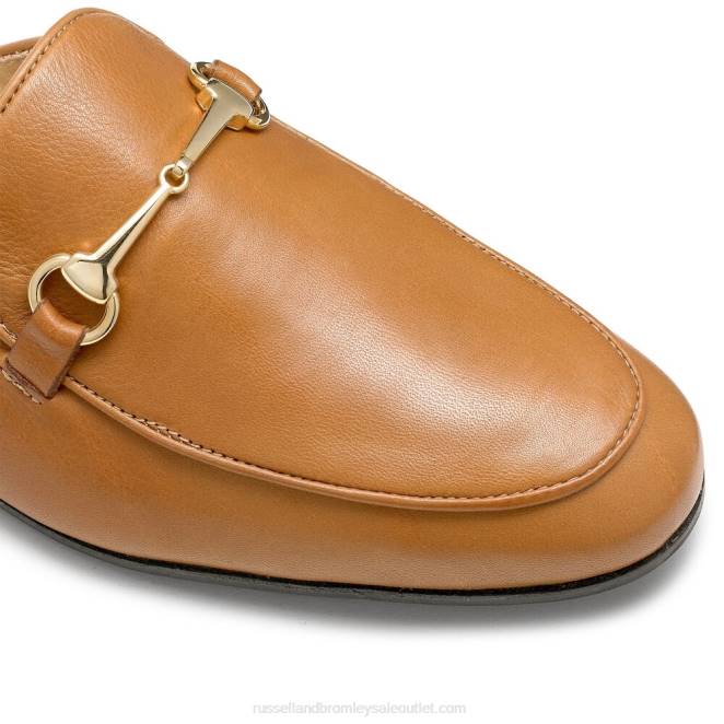 VXTJ546 marrón Russell And Bromley hombres mocasines sin espalda