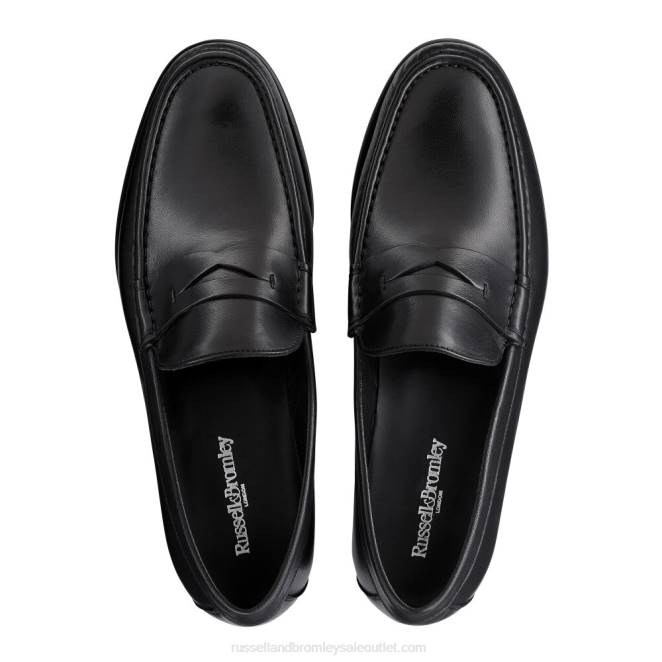 VXTJ557 negro Russell And Bromley hombres mocasín clásico saturno