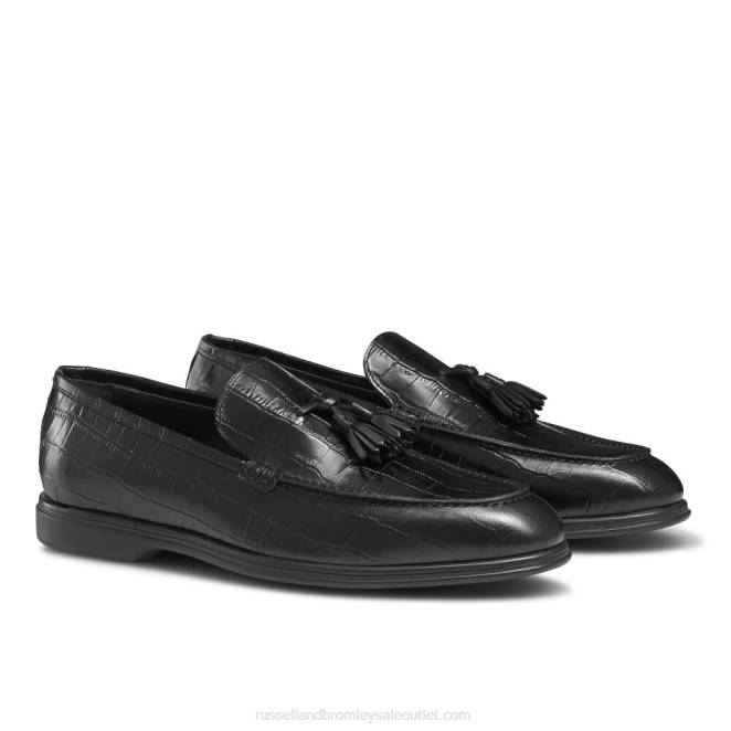 VXTJ561 negro Russell And Bromley hombres mocasines con borlas