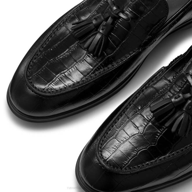 VXTJ561 negro Russell And Bromley hombres mocasines con borlas