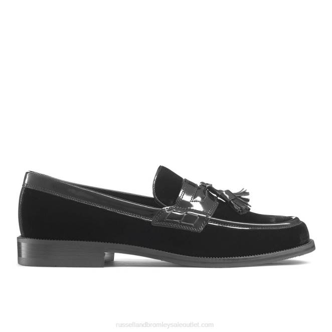 VXTJ572 negro Russell And Bromley hombres mocasines universitarios Keeble 4 con borlas