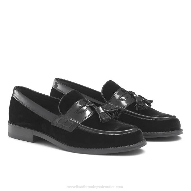 VXTJ572 negro Russell And Bromley hombres mocasines universitarios Keeble 4 con borlas