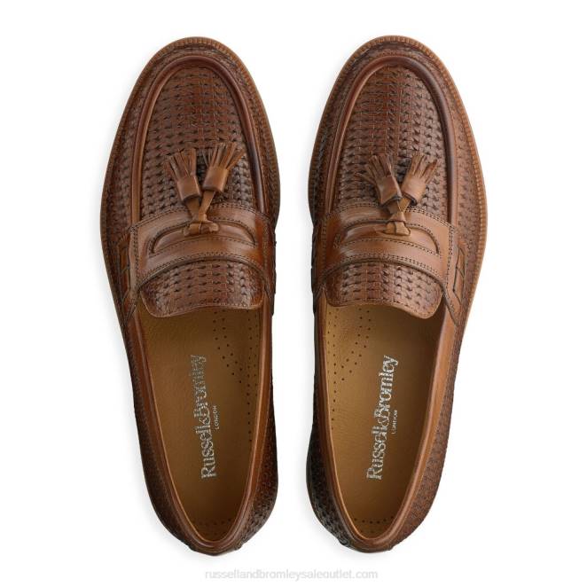 VXTJ573 marrón Russell And Bromley hombres mocasines universitarios Keeble 4 con borlas