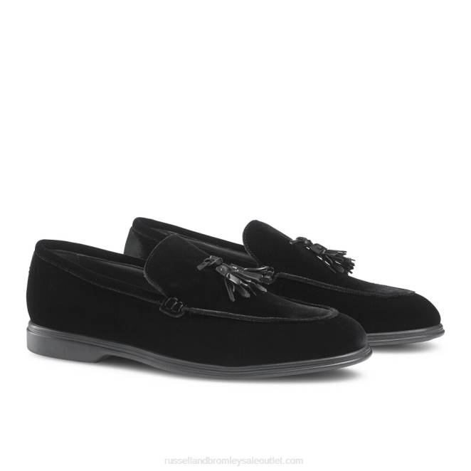 VXTJ574 negro Russell And Bromley hombres mocasines con borlas