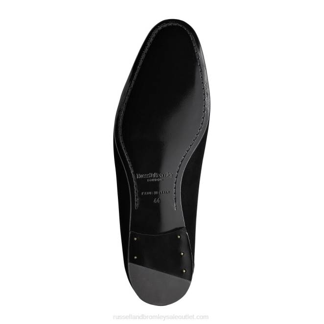 VXTJ578 negro Russell And Bromley hombres slip-on con bordado barroco