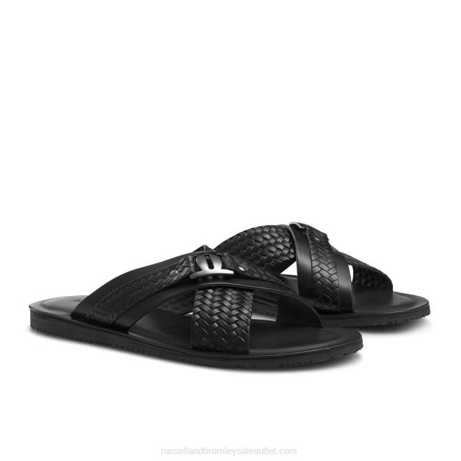 VXTJ502 negro Russell And Bromley hombres sandalias con estampado de tejido vision