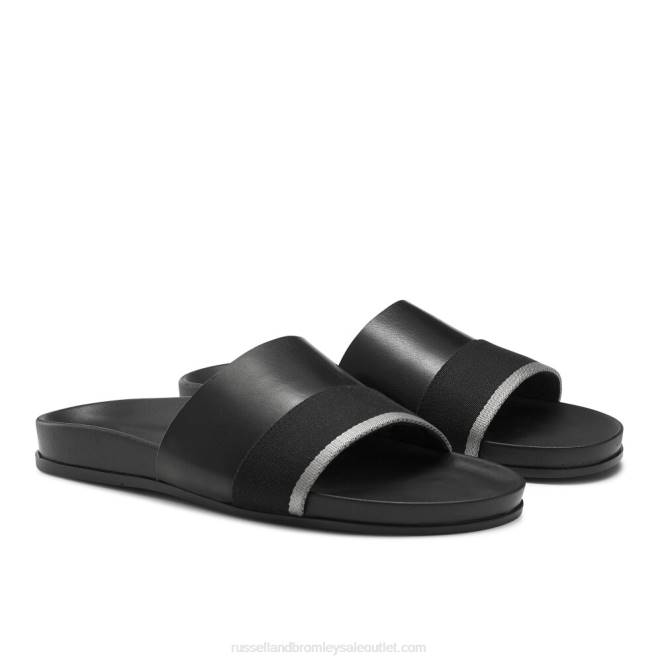 VXTJ505 negro Russell And Bromley hombres sandalia deslizante fabulosa