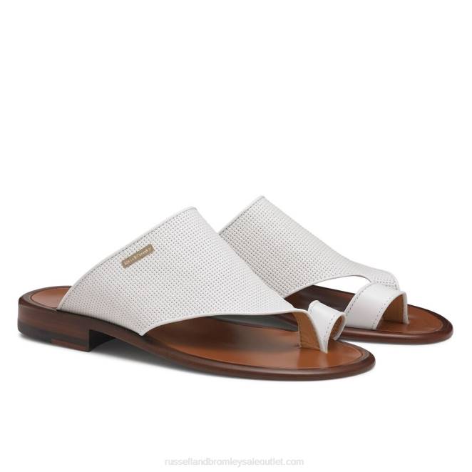 VXTJ532 blanco Russell And Bromley hombres sandalias perugia con lazo en el dedo