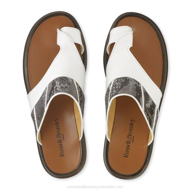 VXTJ540 blanco Russell And Bromley hombres sandalia barolo con puntera abierta