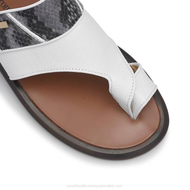 VXTJ540 blanco Russell And Bromley hombres sandalia barolo con puntera abierta