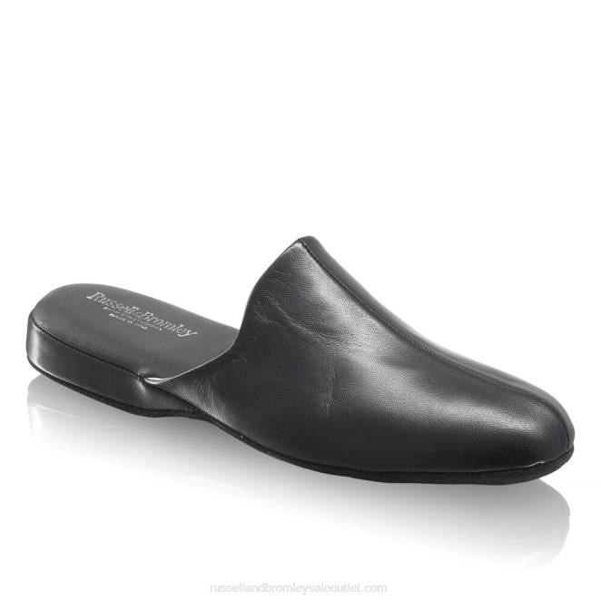 VXTJ542 negro Russell And Bromley hombres zapatilla de mula dominic