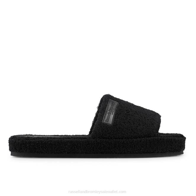 VXTJ547 negro Russell And Bromley hombres pantuflas de toalla ricco