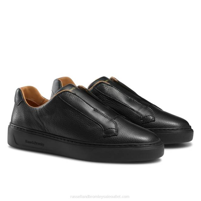 VXTJ424 negro Russell And Bromley hombres zapatillas slipway sin cordones