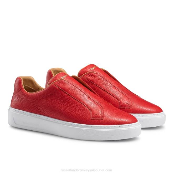 VXTJ425 rojo Russell And Bromley hombres zapatillas slipway sin cordones