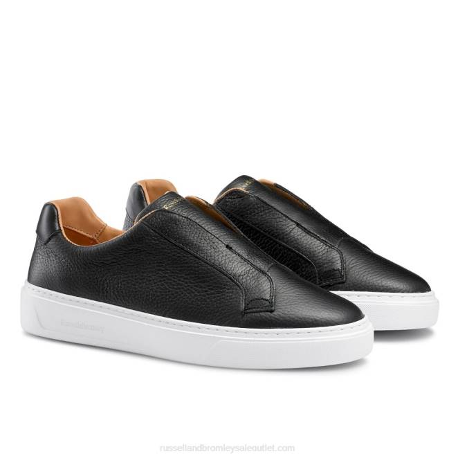 VXTJ427 negro Russell And Bromley hombres zapatillas slipway sin cordones