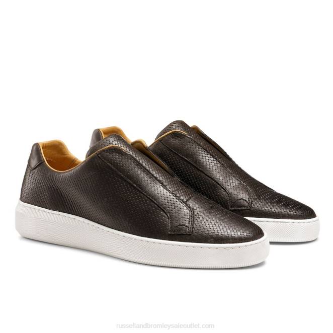 VXTJ430 marrón Russell And Bromley hombres zapatillas deportivas sin cordones clearway m