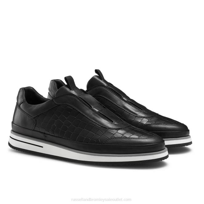 VXTJ431 negro Russell And Bromley hombres zapatillas san giusto oxford sin cordones