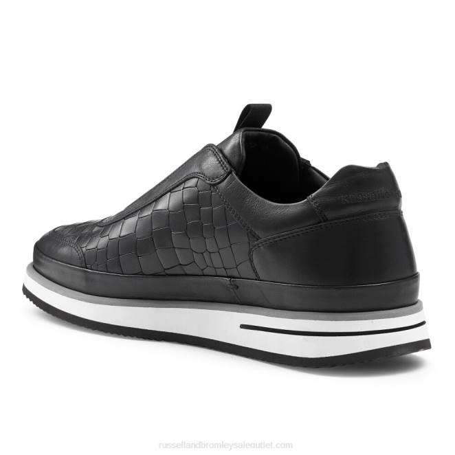 VXTJ431 negro Russell And Bromley hombres zapatillas san giusto oxford sin cordones