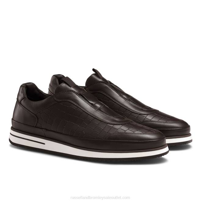 VXTJ432 marrón Russell And Bromley hombres zapatillas san giusto oxford sin cordones