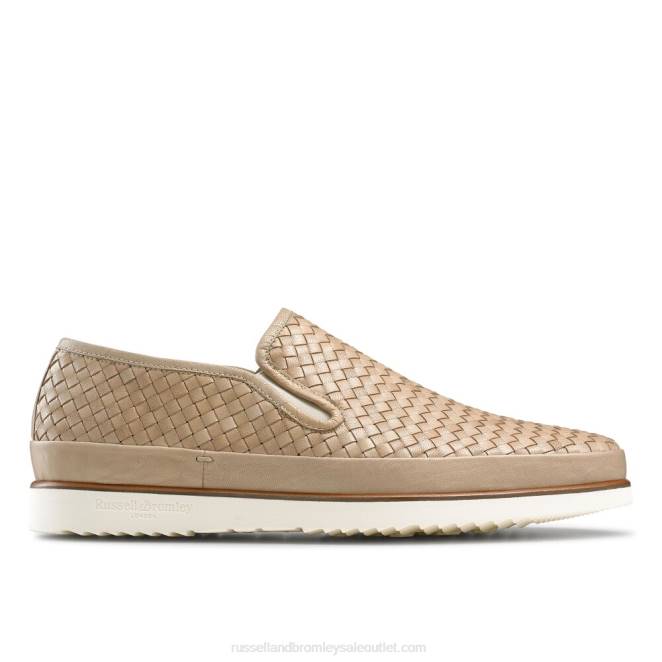 VXTJ435 beige Russell And Bromley hombres tenis sin cordones sanmarino