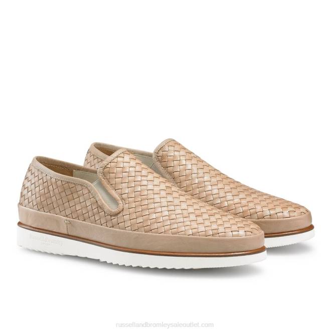 VXTJ435 beige Russell And Bromley hombres tenis sin cordones sanmarino