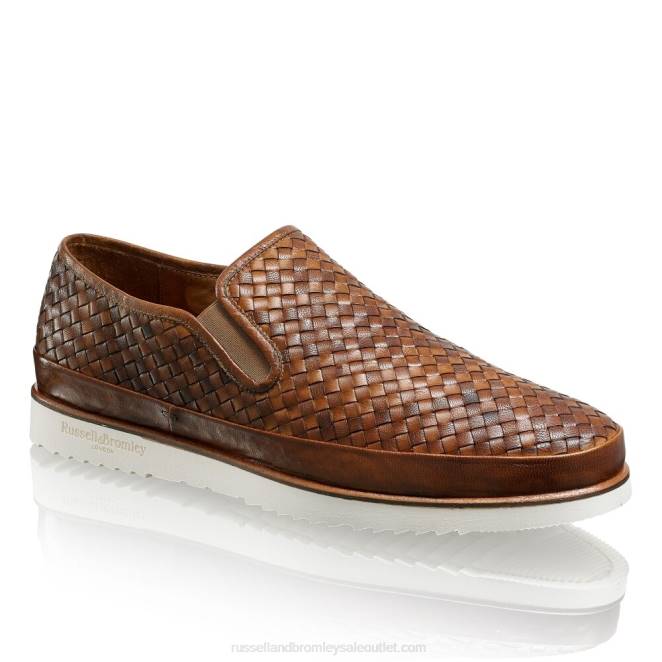 VXTJ436 marrón Russell And Bromley hombres tenis sin cordones sanmarino