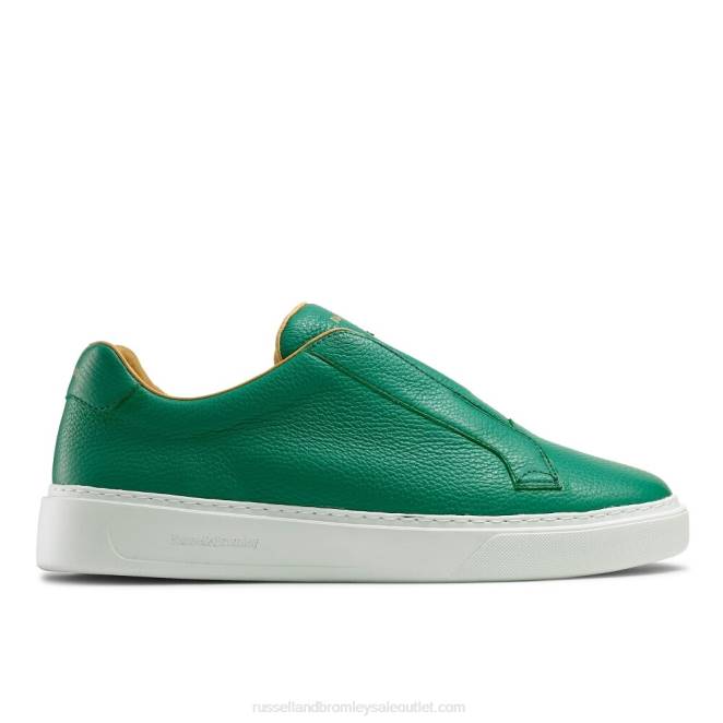 VXTJ437 verde Russell And Bromley hombres zapatillas slipway sin cordones