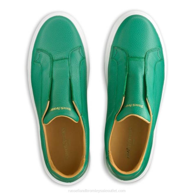 VXTJ437 verde Russell And Bromley hombres zapatillas slipway sin cordones