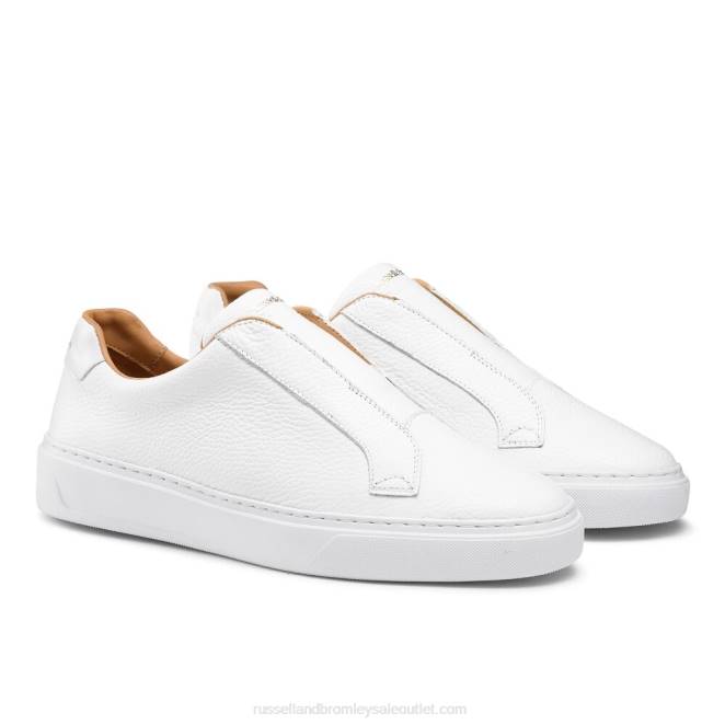 VXTJ438 blanco Russell And Bromley hombres zapatillas slipway sin cordones