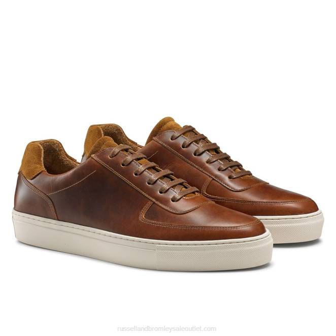 VXTJ442 marrón Russell And Bromley hombres tenis de campo con cordones