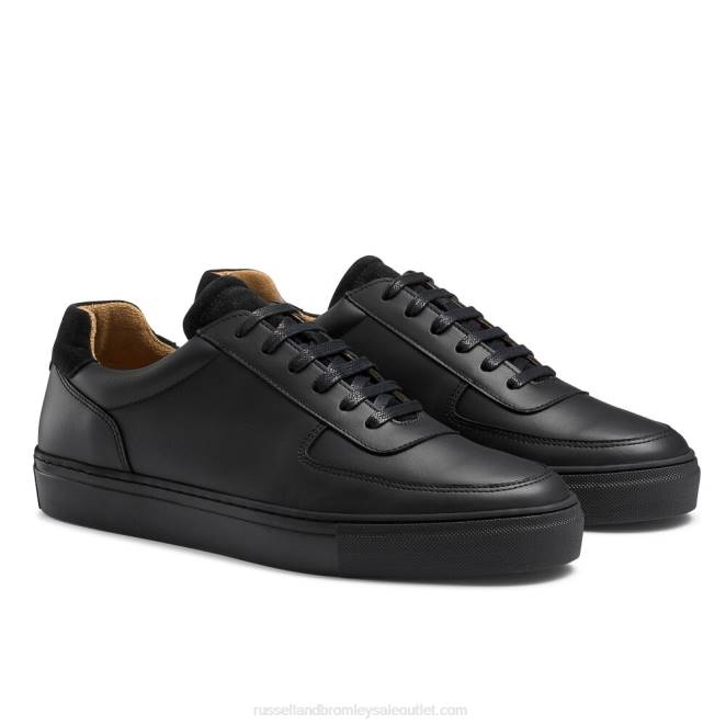 VXTJ443 negro Russell And Bromley hombres tenis de campo con cordones